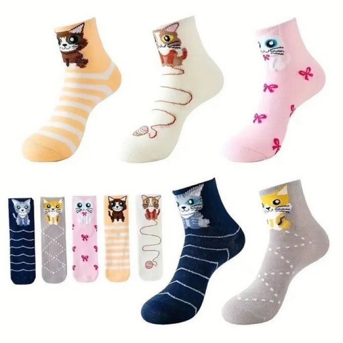 Chaussette courte chats differents modèles