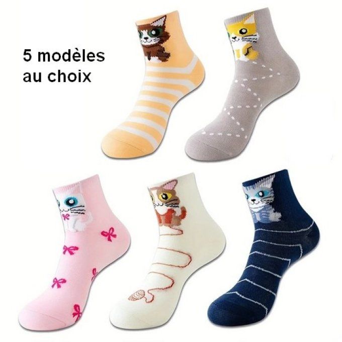 Chaussette courte chats differents modèles