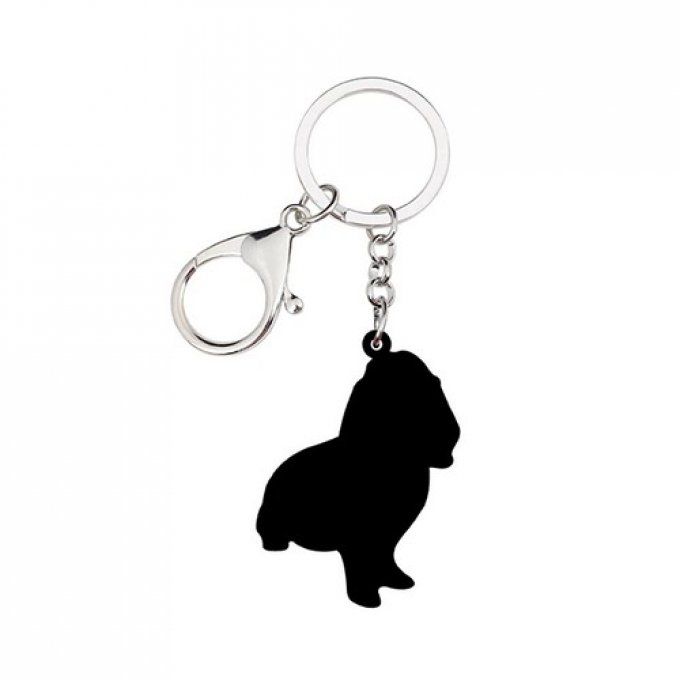 Porte clé chien basset hound assis