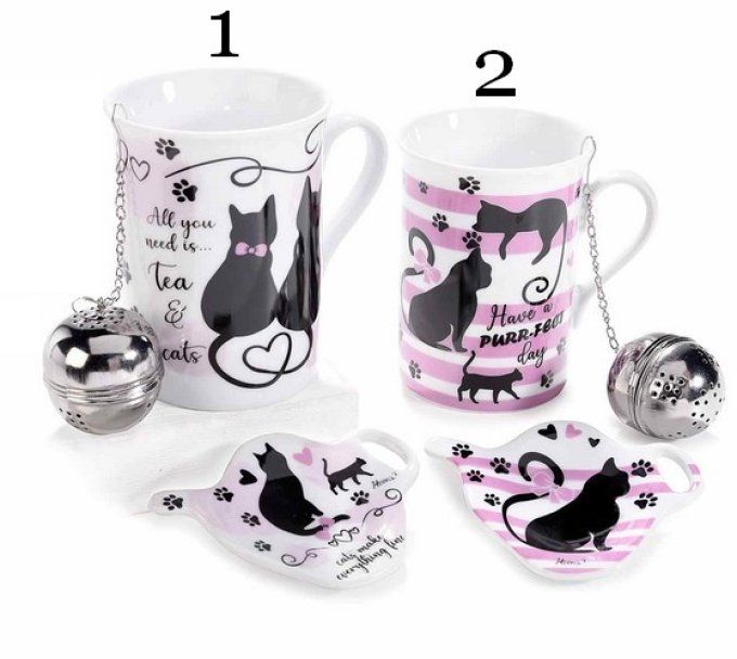 Coffret cadeau chat l'heure du the