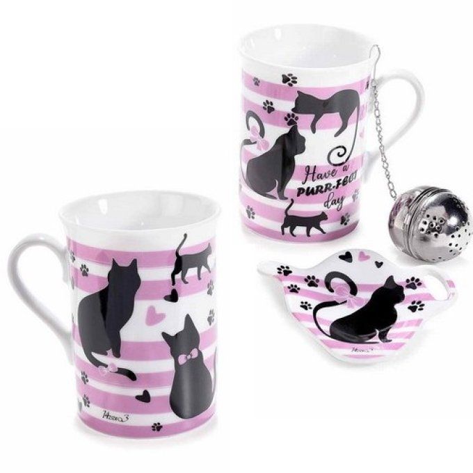 Coffret cadeau chat l'heure du the