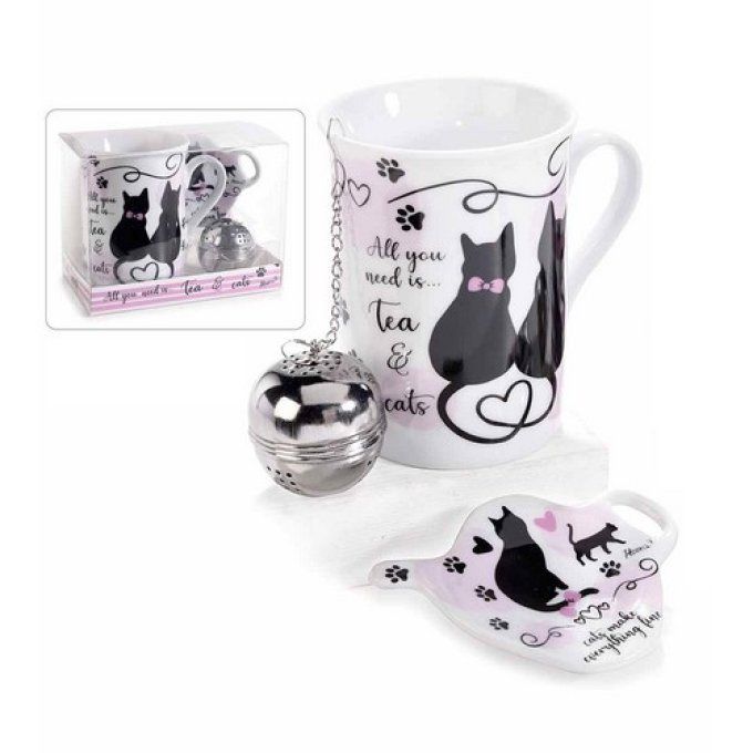 Coffret cadeau chat l'heure du the