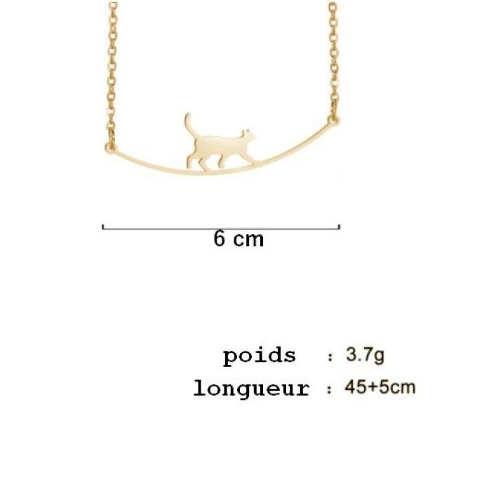 Collier chat sur son fil