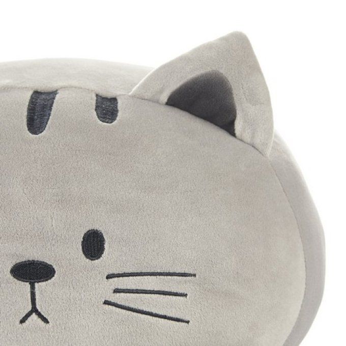 Balvi Coussin chat Kitty calico ou gris.