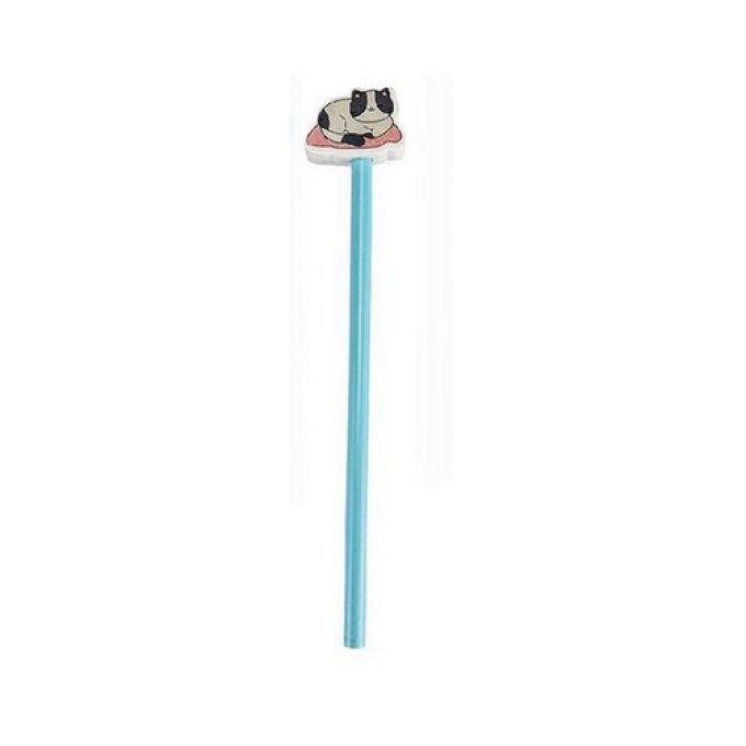 Crayon et sa gomme chat mignon .