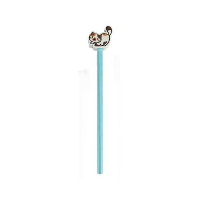 Crayon et sa gomme chat mignon .