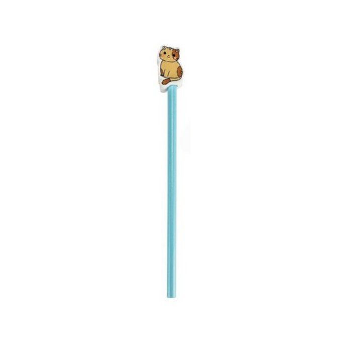 Crayon et sa gomme chat mignon .