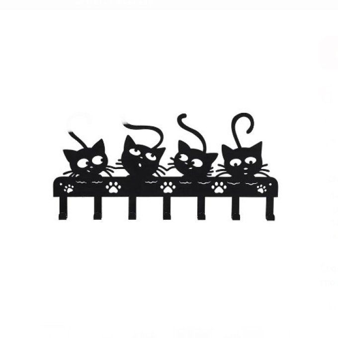 Porte ustensiles 7 crochets chats fun