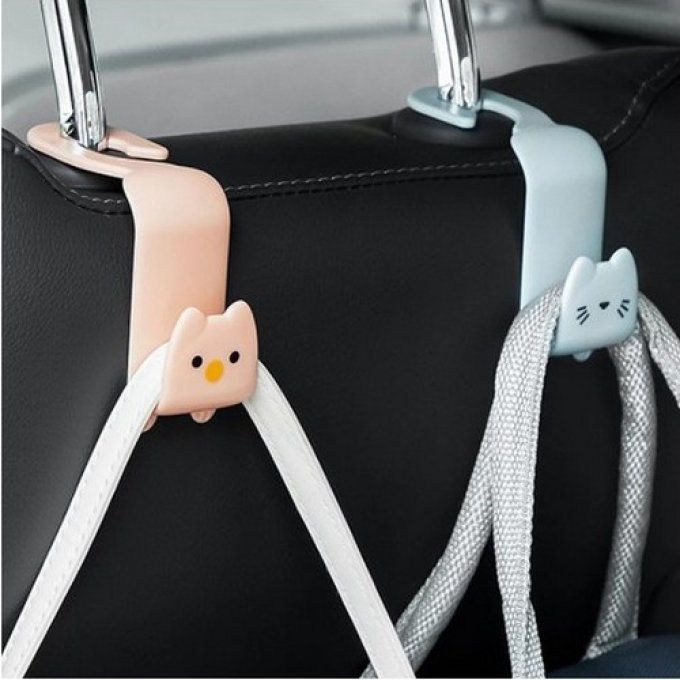 lot de 2 Crochets  chat rangement voiture.