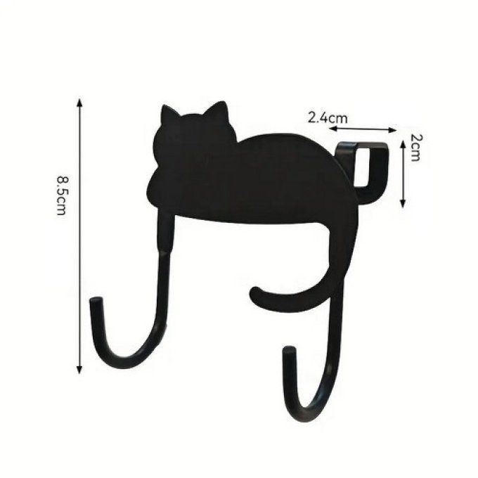 Crochet double porte chat noir.