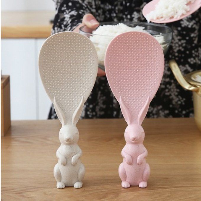 Cuillère spatule à riz lapin rigolo