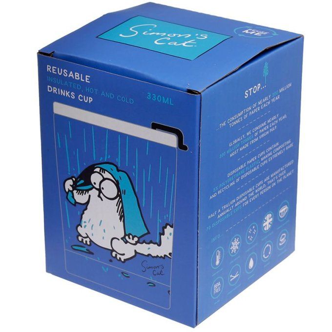 Tasse Thermique Isolée en Acier Inoxydable 330ml Simon's Cat - Chat