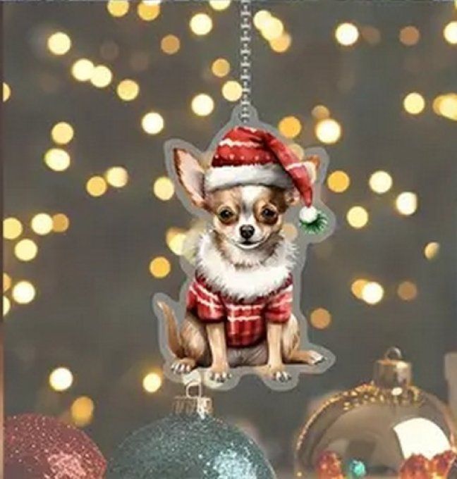 Décoration chien chihuahua de noel.