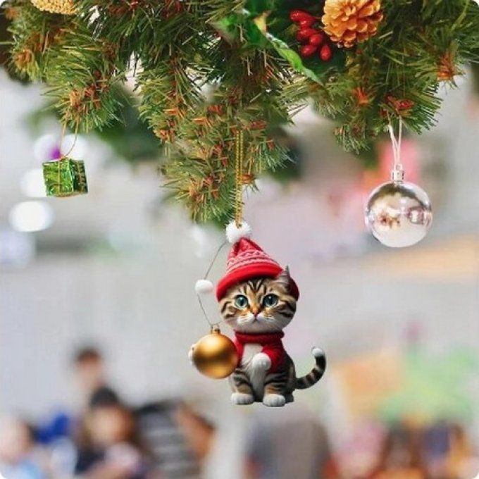 Décoration de sapin de Noël en forme de chat - Cadeau pour les amoureux des  chats - Décorations