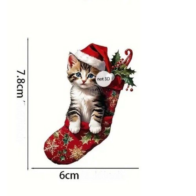 Décoration de noel le chaton à la botte rouge.