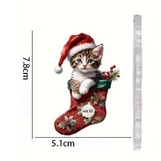 Décoration de noel le chaton à la botte rouge.