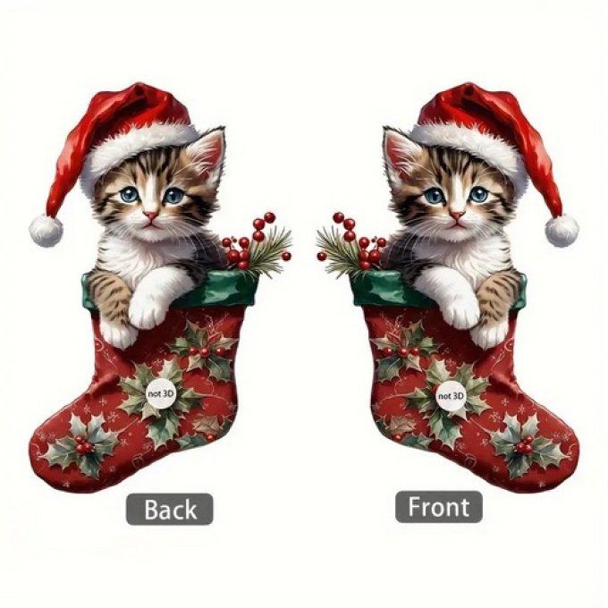 Décoration de noel le chaton à la botte rouge.
