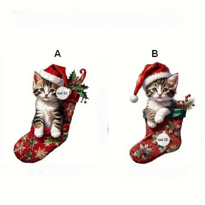 Décoration de noel le chaton à la botte rouge.