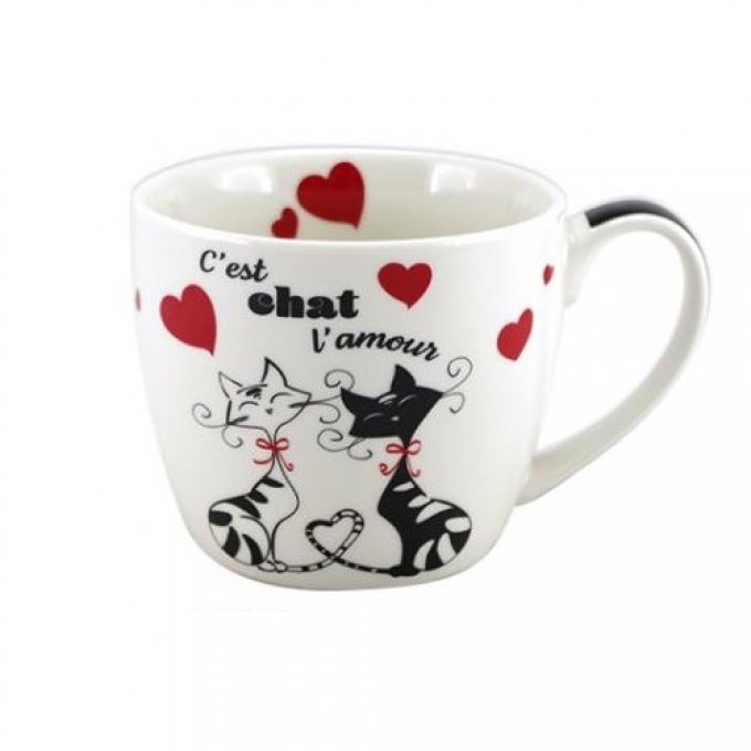Tasse déjeuner c'est chat l'amour ,collection chouchou