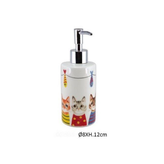 Distributeur ou porte savon Chats et poissons mikado