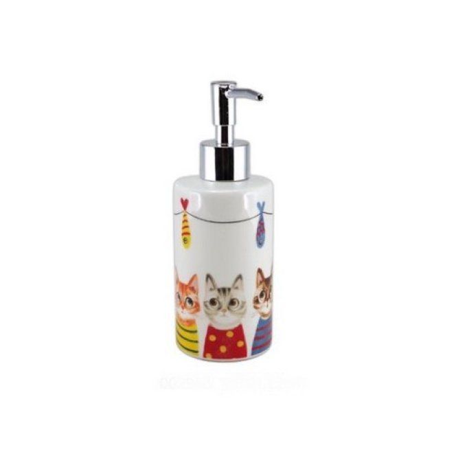 Distributeur ou porte savon Chats et poissons mikado
