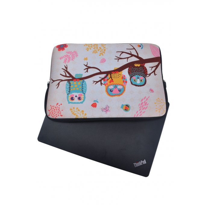 housse pour ordinateur ou tablette avec hiboux