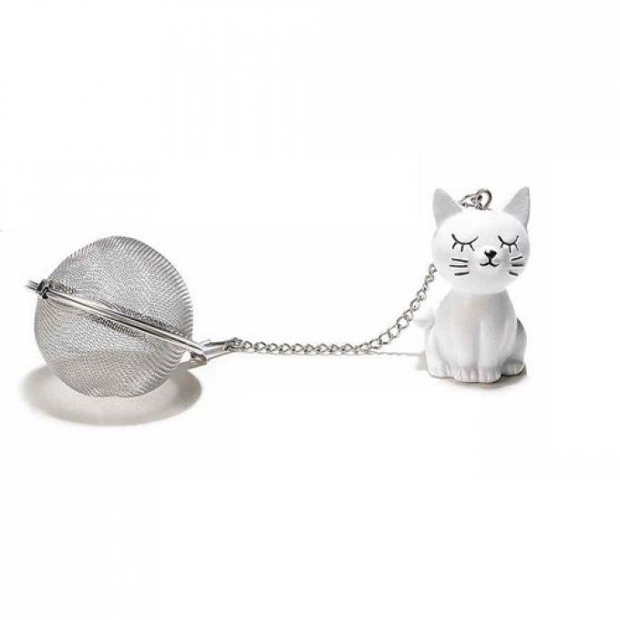boule à thé chat en métal