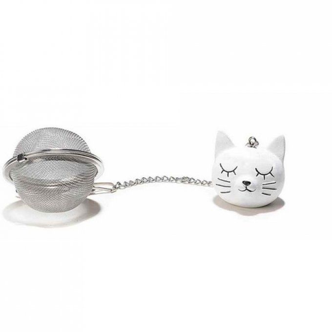 boule à thé chat en métal