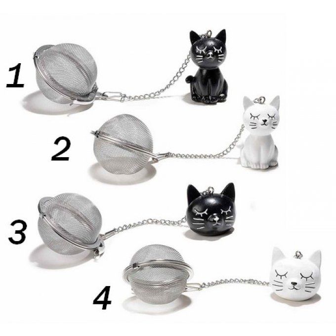 boule à thé chat en métal
