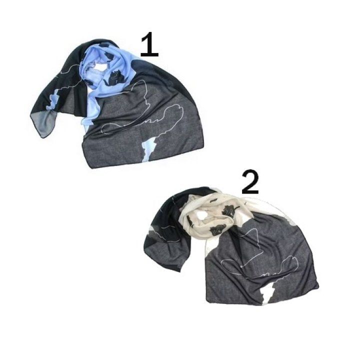 Joli foulard à imprimé chats amoureux.