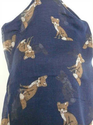 foulard tube renard bleu
