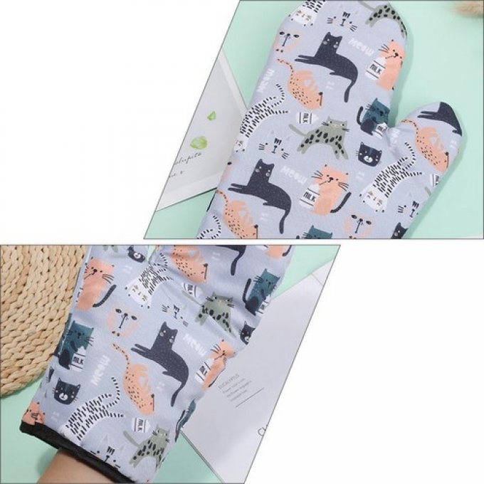 Gant de cuisine isolant famille chats