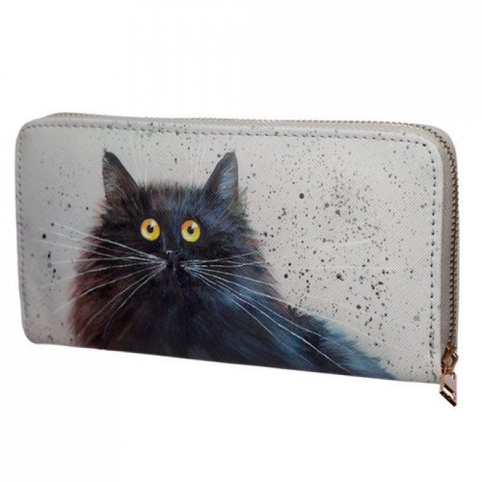 Grand porte-monnaie chat noir kim haskins