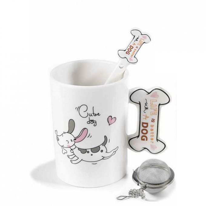 Verre à Double Paroi avec Motif Chiot: Tasse Café & Thé Originale Chien -  Totalcadeau