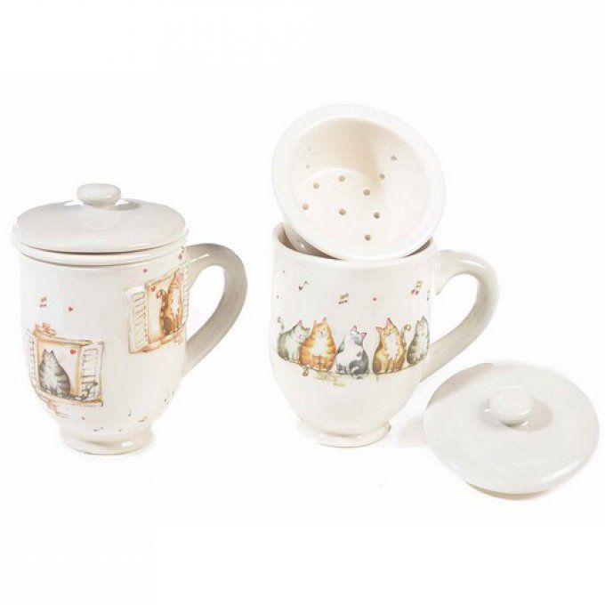 Tasse tisanière "chat swing"