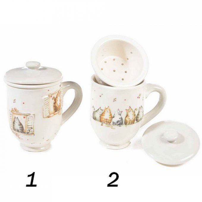 Tasse tisanière "chat swing"