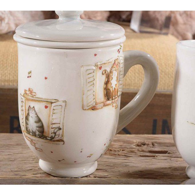 Tasse tisanière "chat swing"