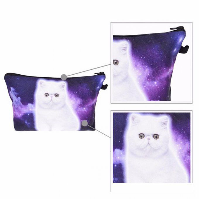 pochette chat blanc dans les étoiles