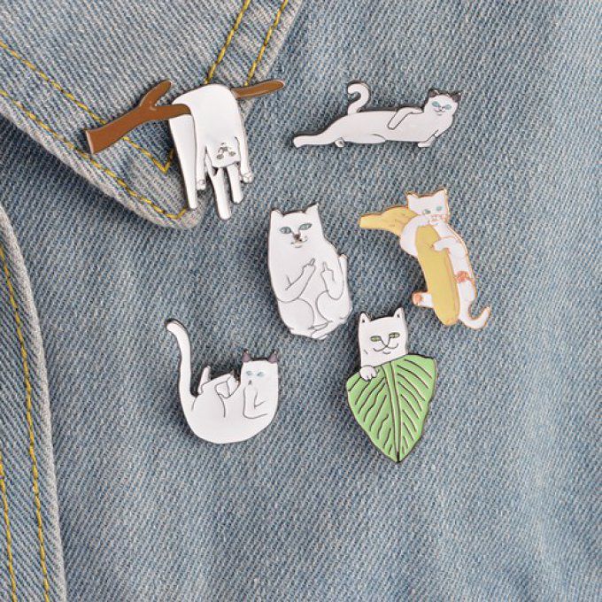 Pins chat blanc