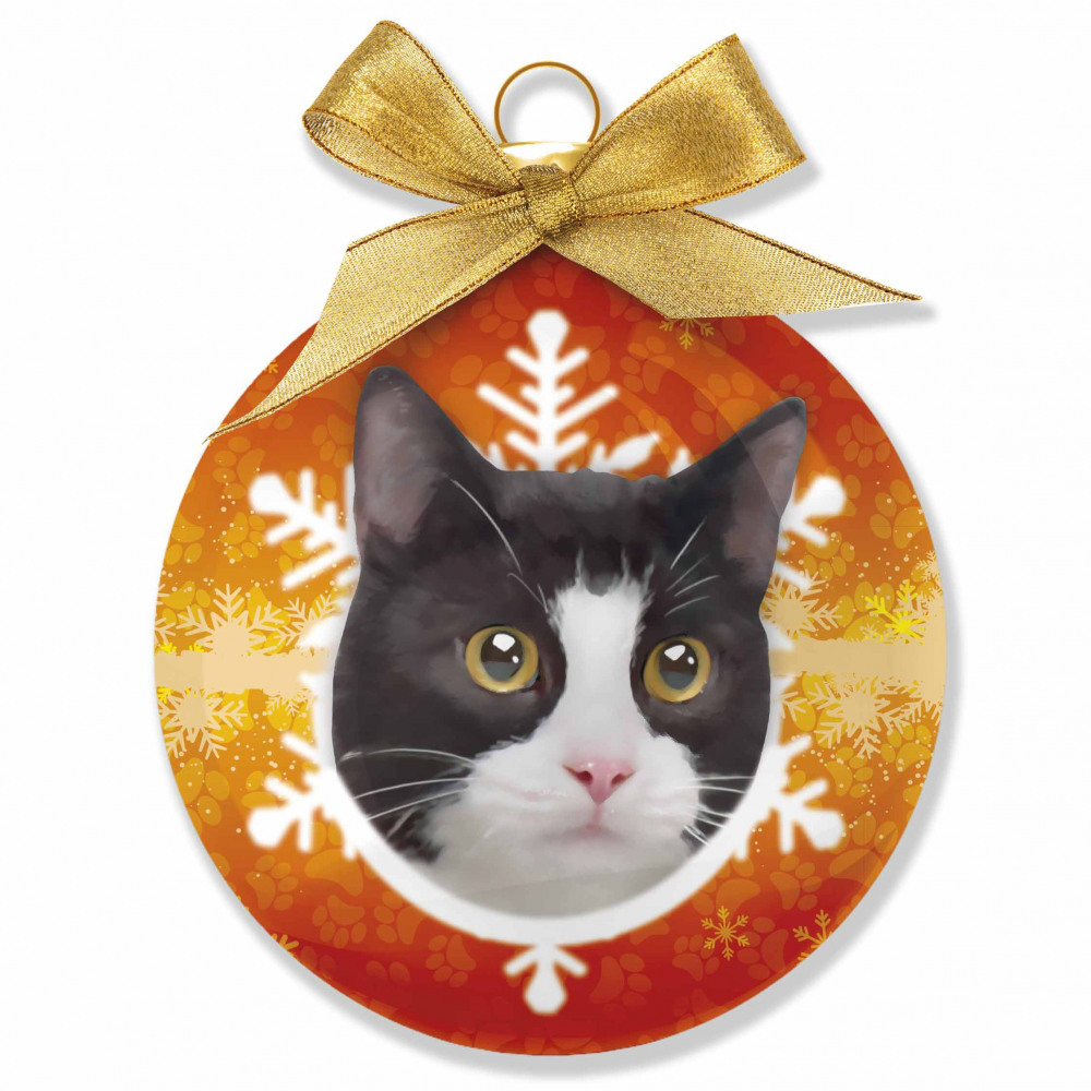 Boule De Noël Chat Noir Et Blanc
