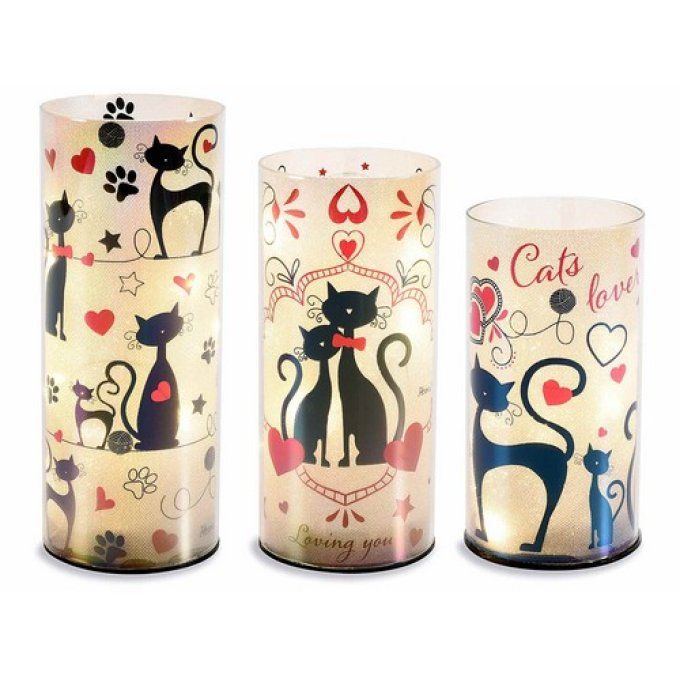 lampe lumineuse led chat avec pile.