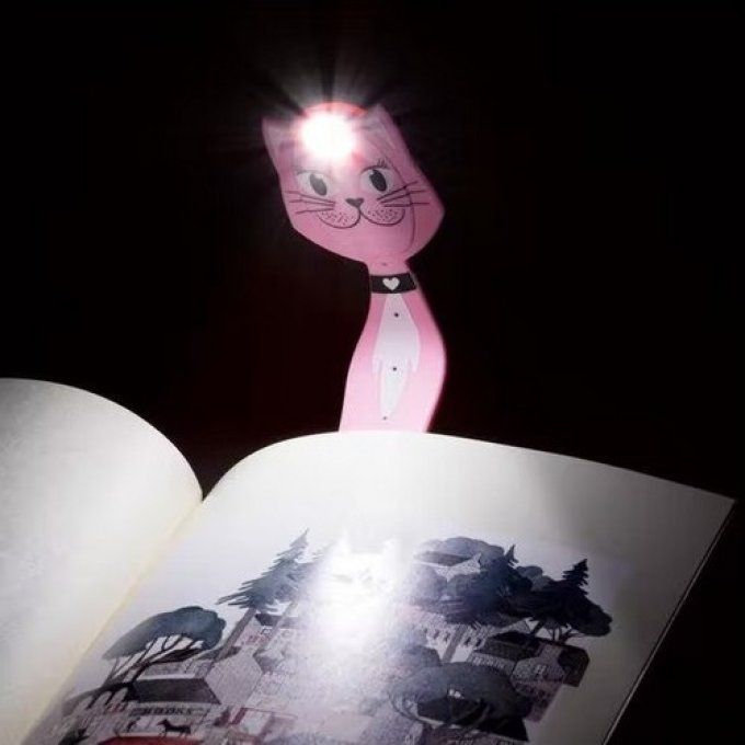 Lampe de lecture flexilight led chat rose.