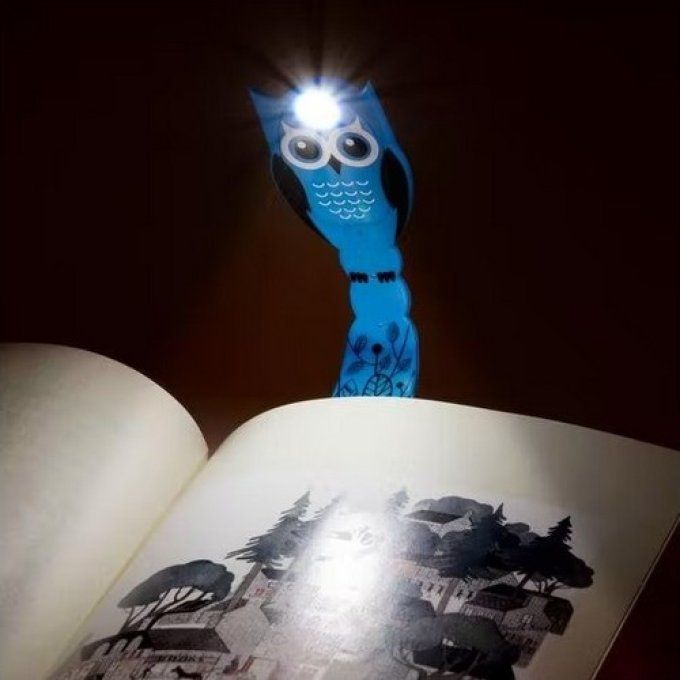 Lampe de lecture flexilight led hibou bleu..