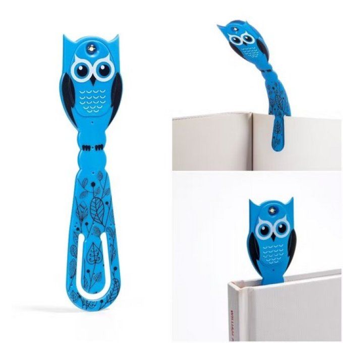 Lampe de lecture flexilight led hibou bleu..