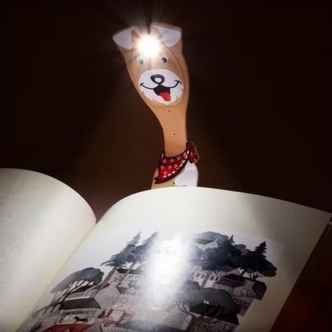 Lampe de lecture flexilight led chien marron .