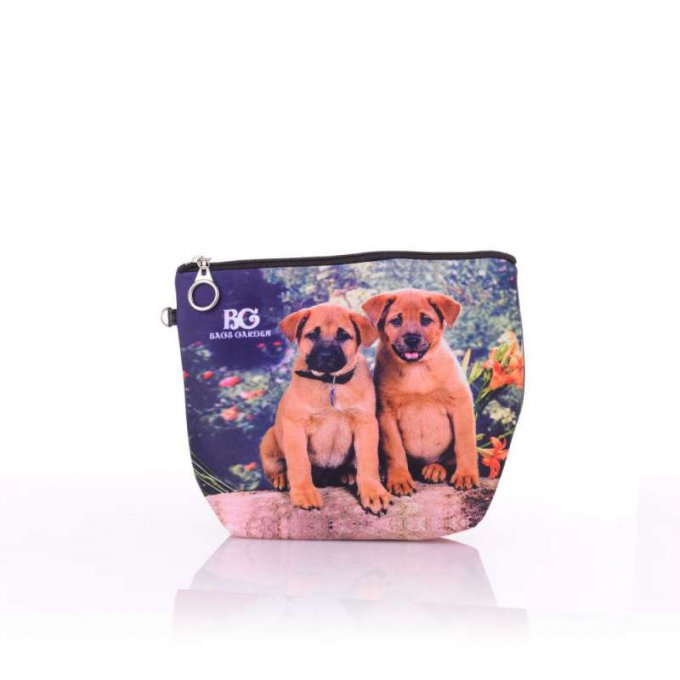 petite pochette à maquillage photo chiens