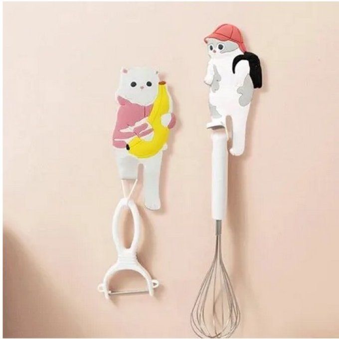 Magnet chat avec banane ou sac à dos.