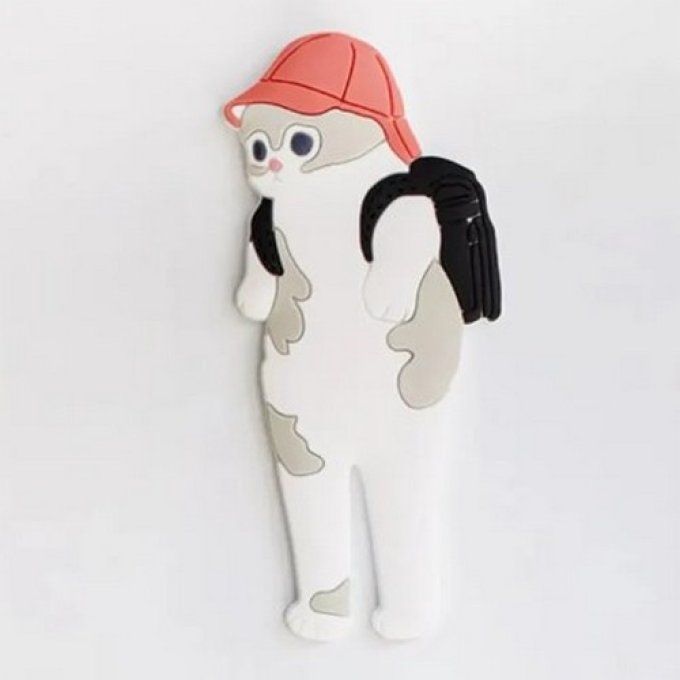 Magnet chat avec banane ou sac à dos.