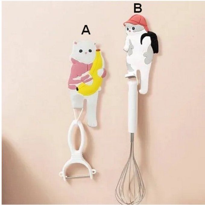 Magnet chat avec banane ou sac à dos.