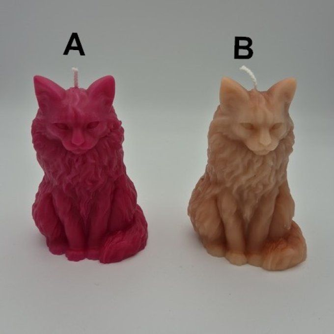 Bougie chat maine coon faite main.